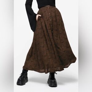 Disturbia Rosamoth Button Up Midi Skirt